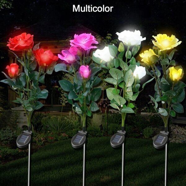 Waterproof Outdoor Solar Lily Flower Stake Lights ( Pack Of 2 pcs )